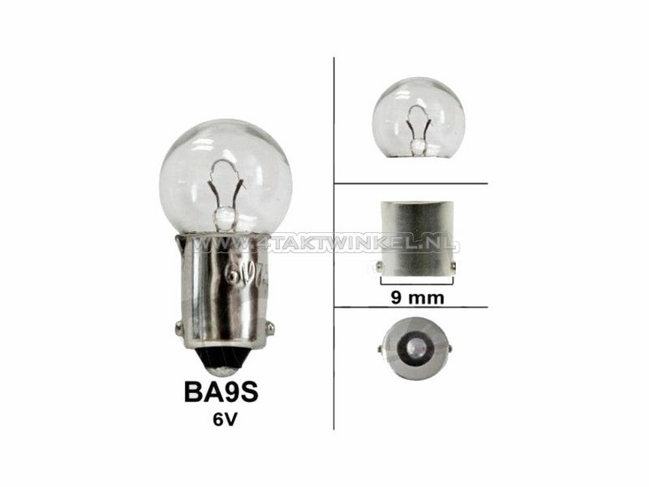 Bulb BA9s Single 6 Volt 6 Watt 4stroke Parts