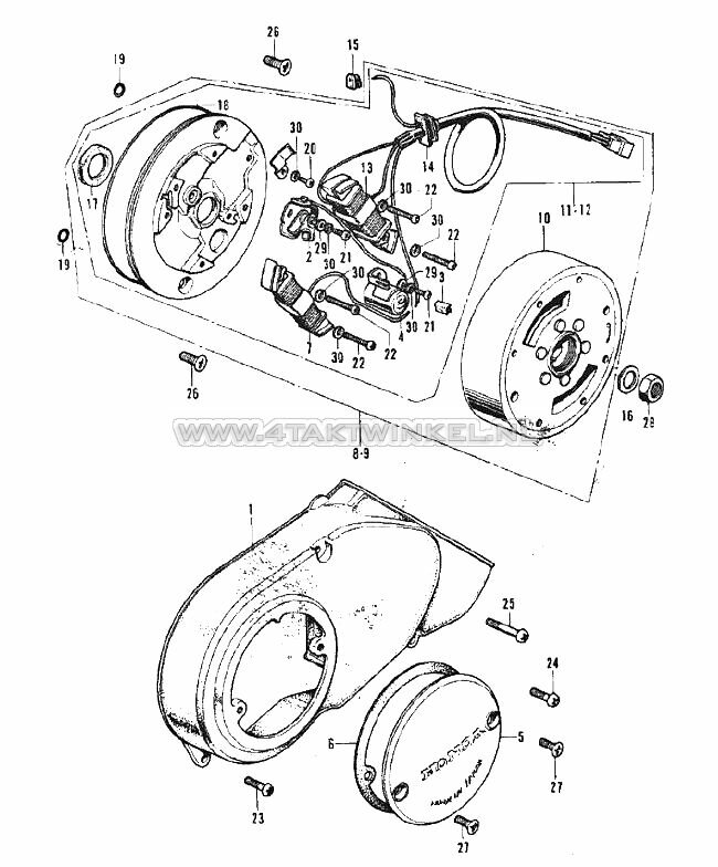 E7 - LEFT CRANKCASE COVER - DYNAMO
