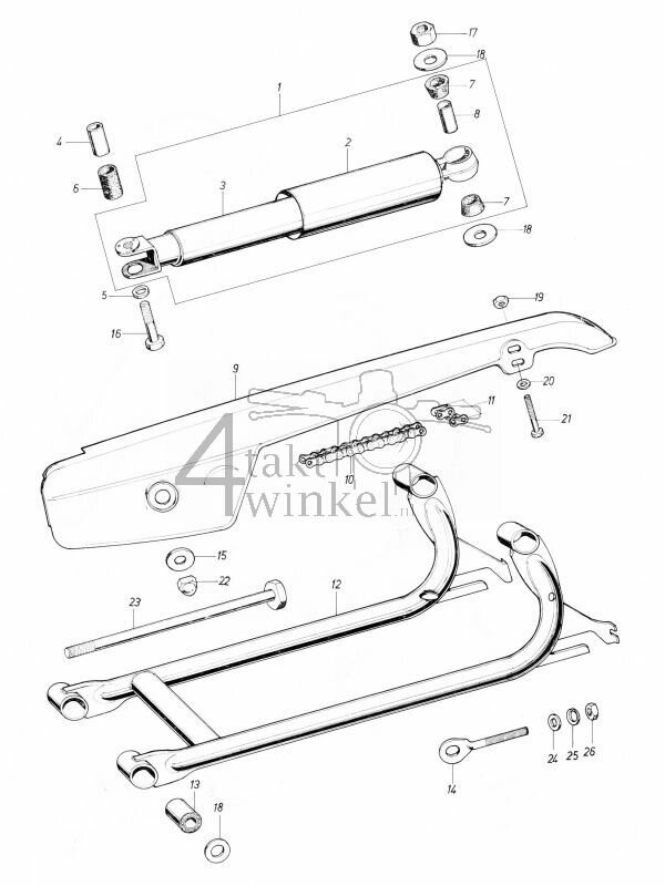 F8 - Rear Cushion - Chain Case - Rear Fork