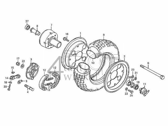 thumbnail image 2 of Caltric Front & Rear Brake Shoes For Honda Z50 / Z50J Monkey (81-82, 84-85, 88-2012) – 2-Pack 2 of 6