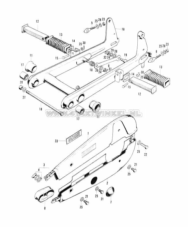 F9 - REAR FORK AND CHAIN GUARD