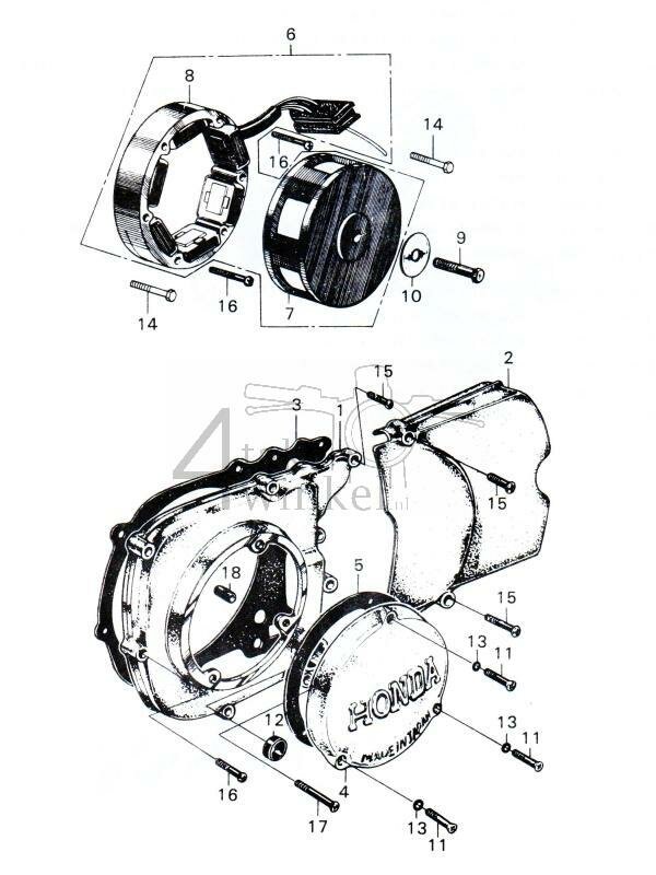 E10 - Left Crankcase Cover - A.C. Generator