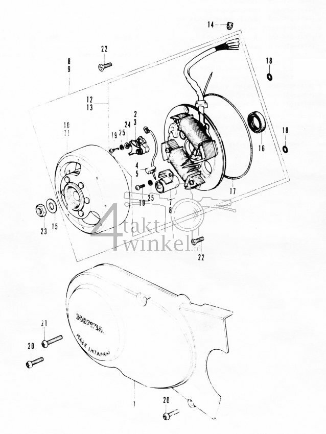 E4-1 - Left Crankcase Cover - Generator