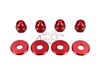 Nut cap set, m10 x 1.25 + rings, aluminum red