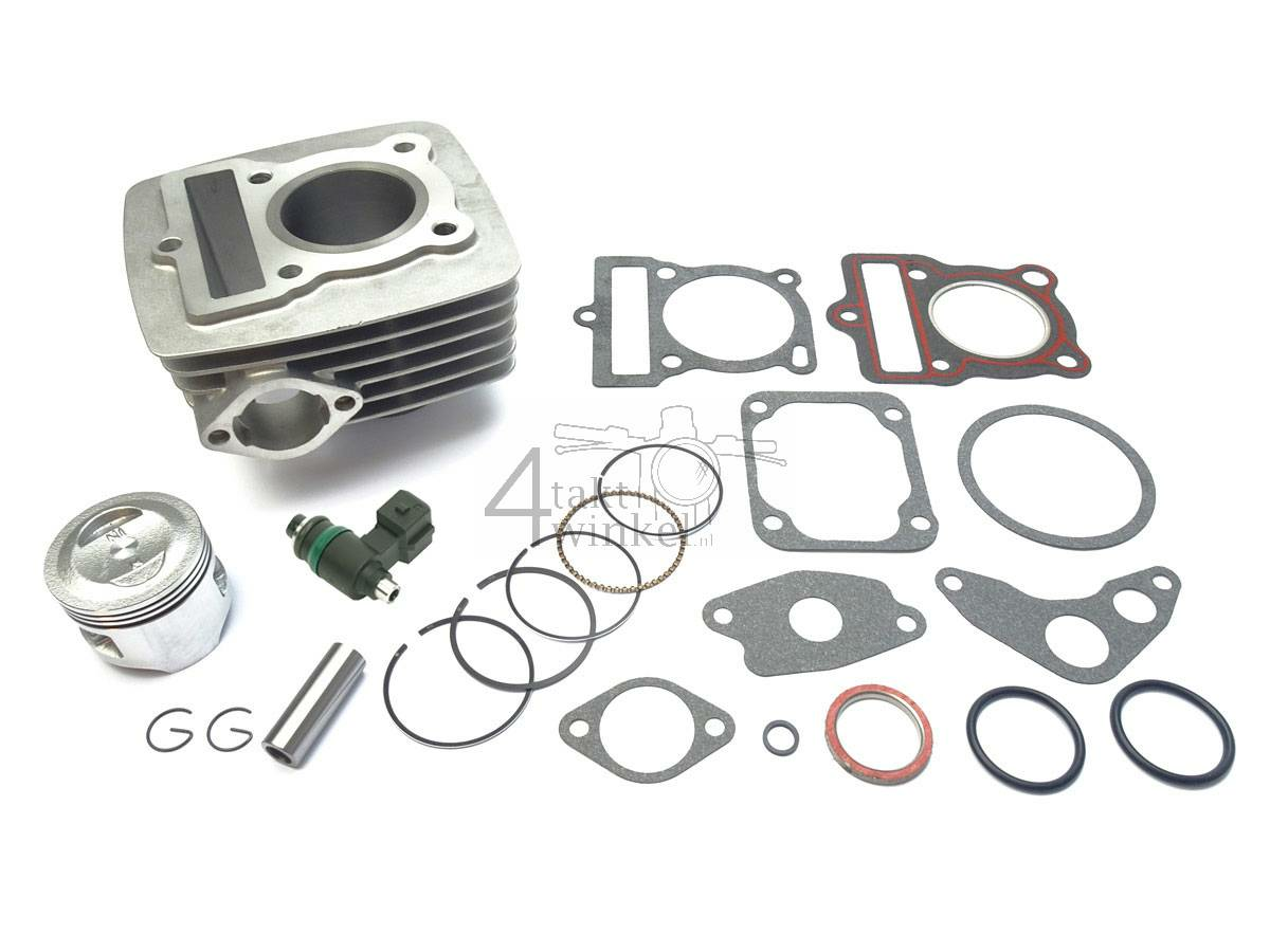 Cylinder kit, with piston, gasket &amp; injector, 70cc, Mash Euro5, silver
