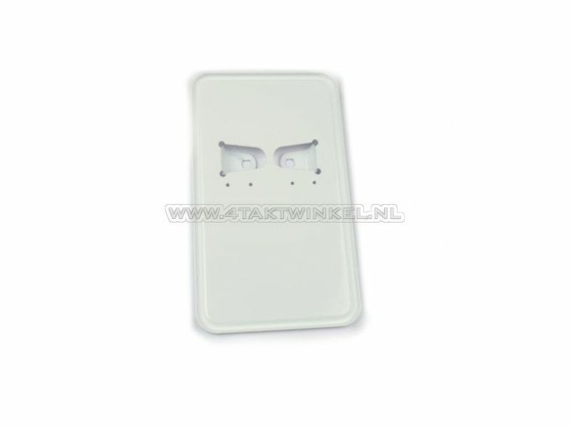 License plate holder white portrait