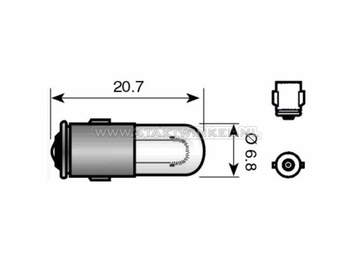 Bulb BA7s, single, 6 volt, 2 watt