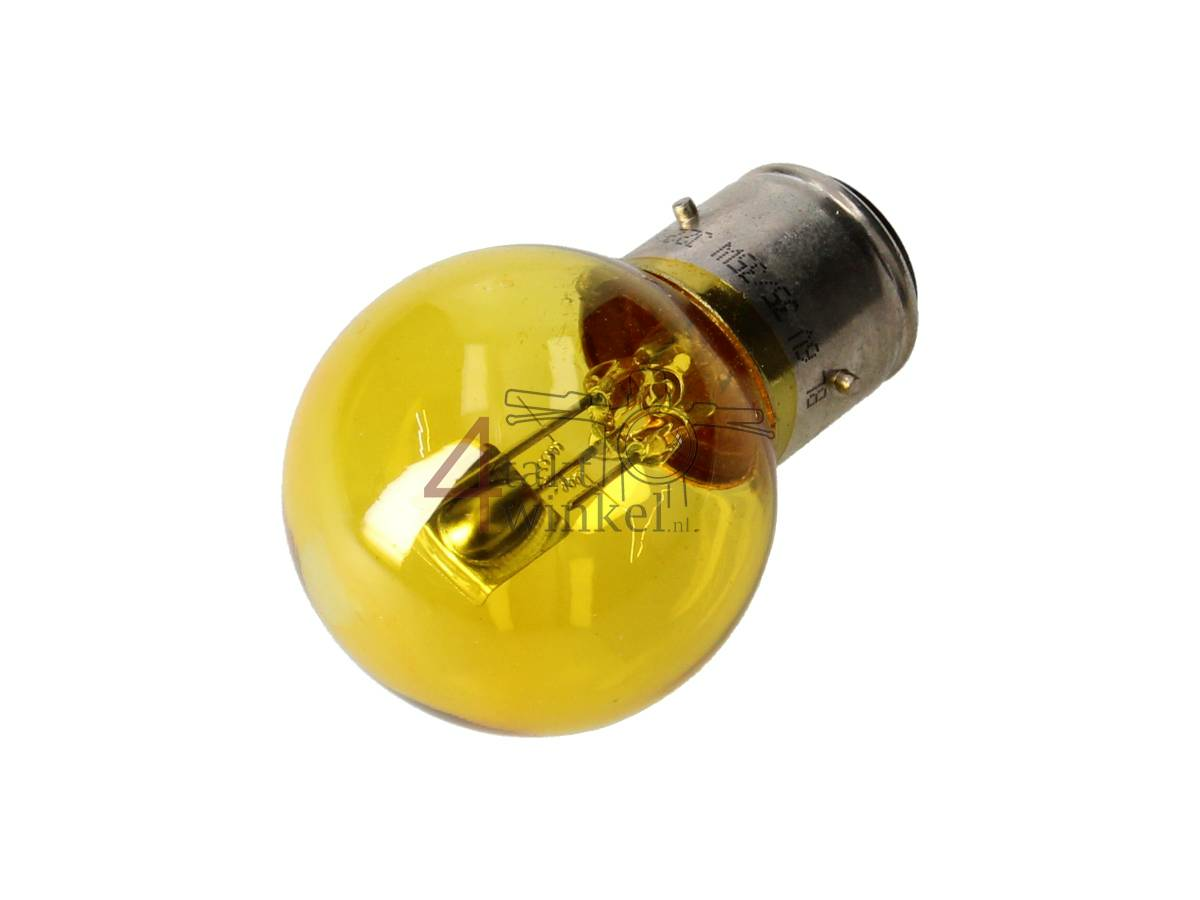 Bulb headlight BA21D, dual, 6 volt, 35-35 watt, Dax 3-pin, yelow