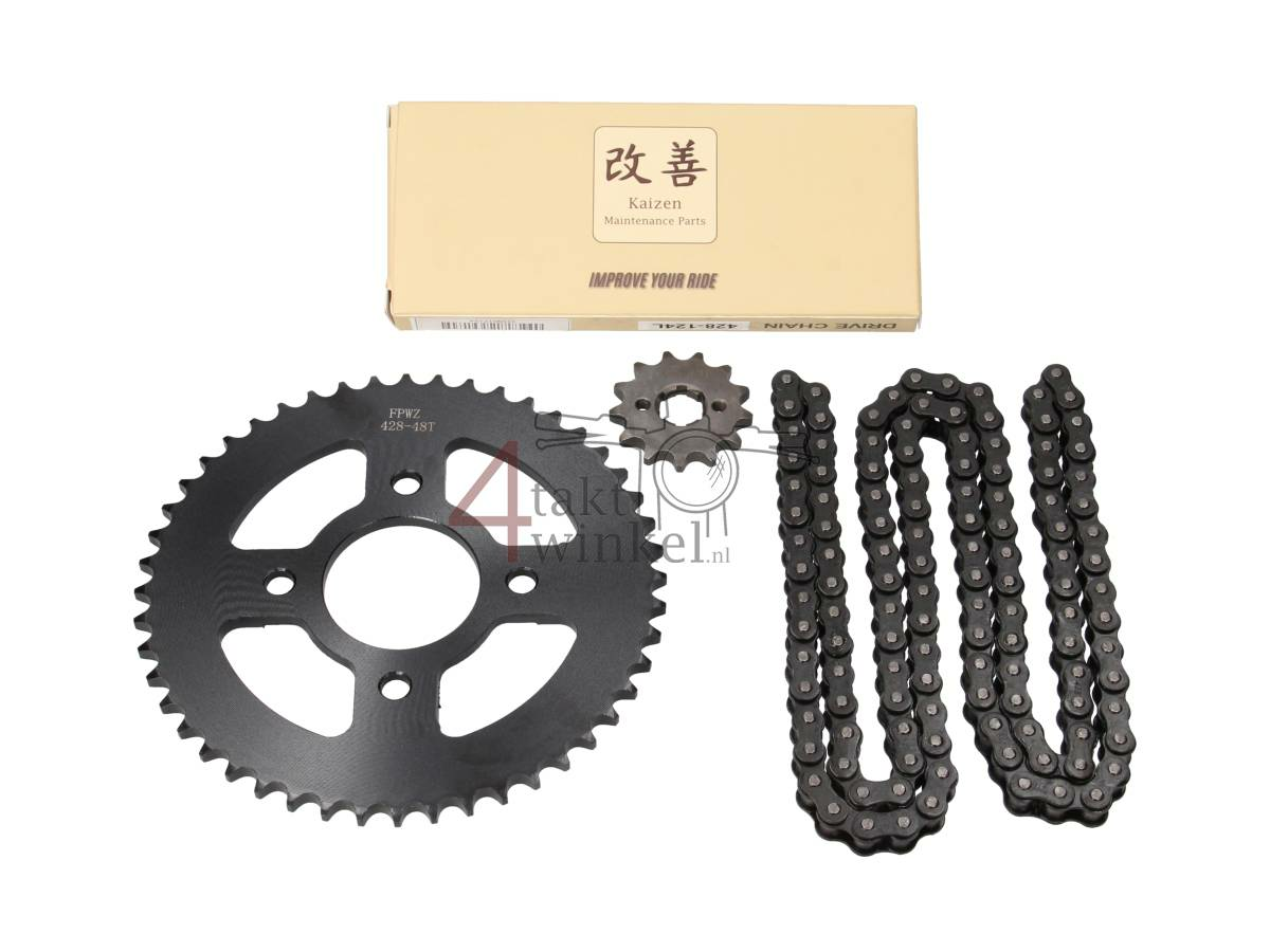 Sprockets and chain set, Mash Fifty, 13 - 48 (50cc, 70cc), 17mm shaft, A-quality