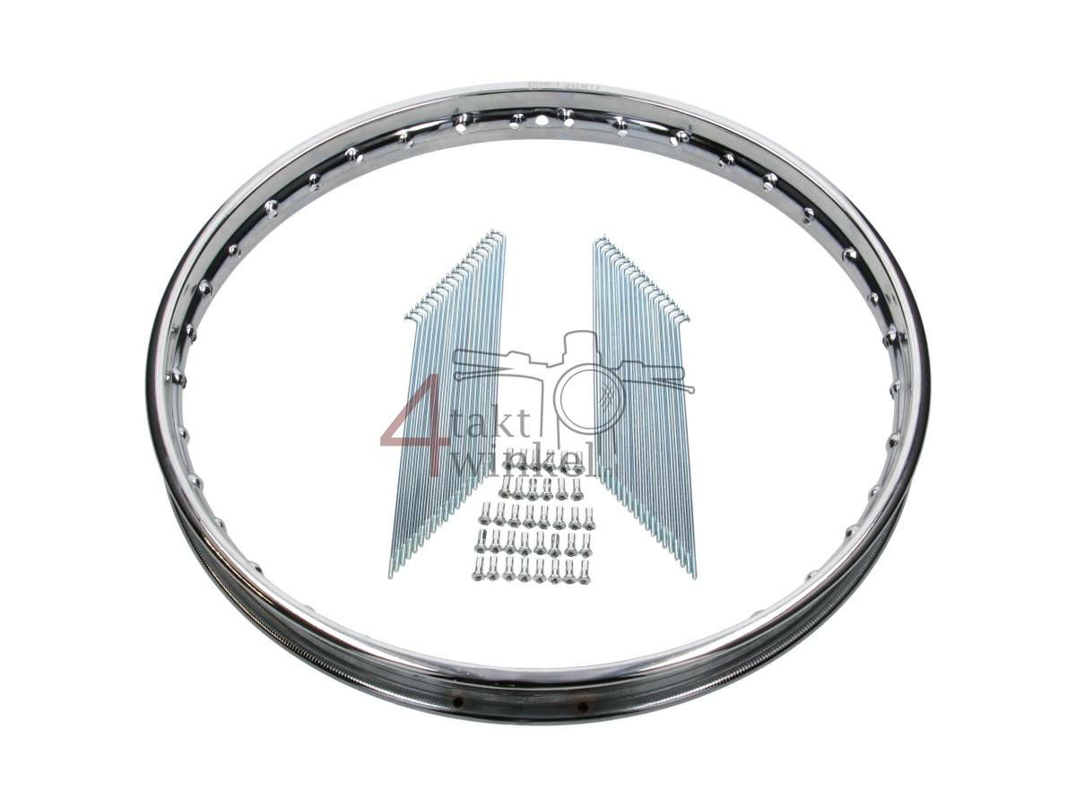 Rim and spoke set, 17" 1.20, Novio, Amigo, Fits front and rear, A-quality