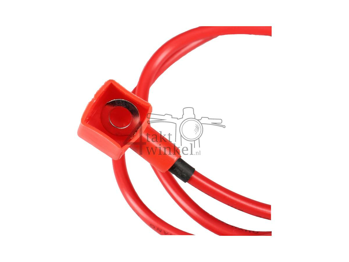 Accu kabel, plus, rood, 60cm, universeel