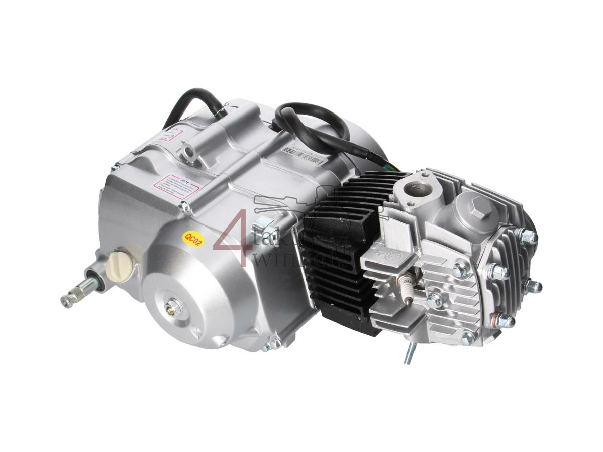Engine, 107cc, semi-automatic, Lifan, 4-speed, silver