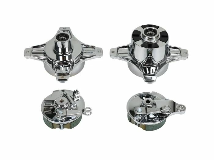Hub Dax set front &amp; rear, chrome plated