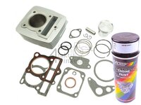 Cylinder kit, with piston & gasket, 85cc, Mash, Orion, Zhenhua, including black spray can