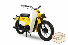 Honda C50, custom, yellow, with Dutch papers