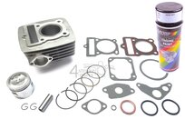 Cylinder kit, with piston &amp; gasket, 70cc, Mash, Orion, Zhenhua, including black spray can