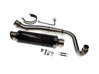 Exhaust tuning, down swept, single, Kepspeed, stainless steel, carbon, GP-1, euro 4