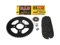 Sprockets and chain set, Mash Fifty, 13 - 52, black, 17mm shaft