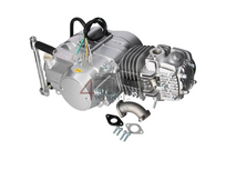 Engine, 125cc, manual clutch, Lifan, 4-speed, silver