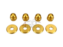 Nut cap set, m10 x 1.25 + rings, aluminum gold