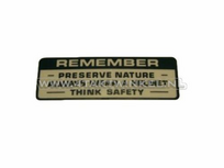 Sticker C50 handlebar "remember" black in 1 language, original Honda
