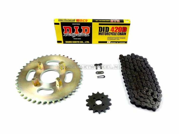 Sprockets and chain set, CY50 standard +1