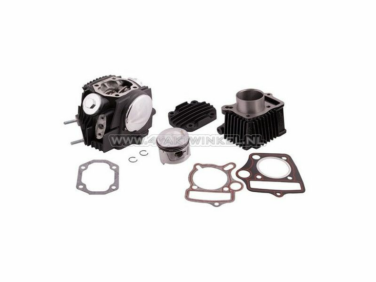 Cylinder kit, with piston &amp; gasket &amp; cylinder head 70cc, AGM, Hanway, Skyteam, with EGR connection, black