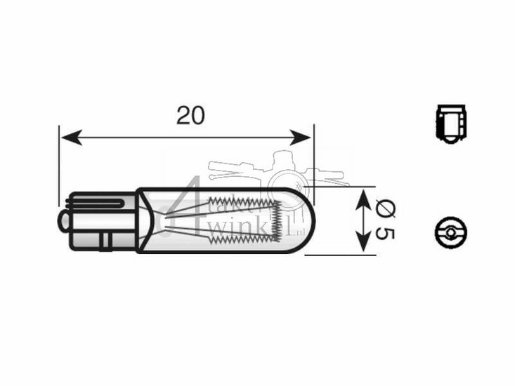 12 volt store 1.2 watt bulb