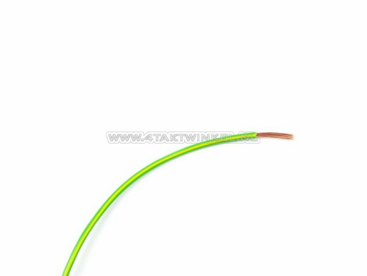 Wire per meter 1mm2, green / yellow