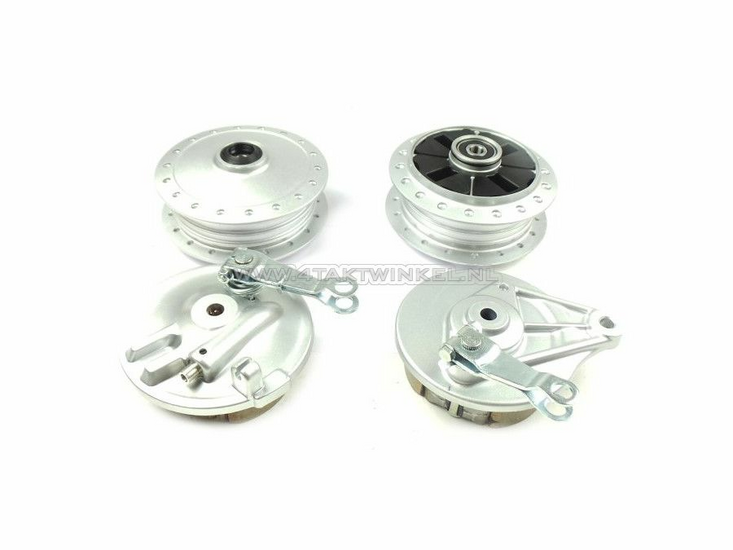 Hub C50 set front &amp; rear, 12mm axle, silver