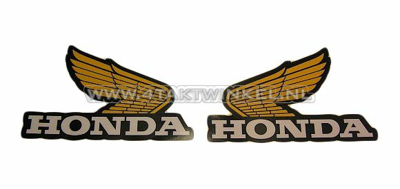 Sticker Honda wing, yellow set middle left &amp; right, original Honda