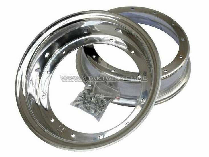 Rim Dax 10&quot; aluminum, standard look, 3.50, polished