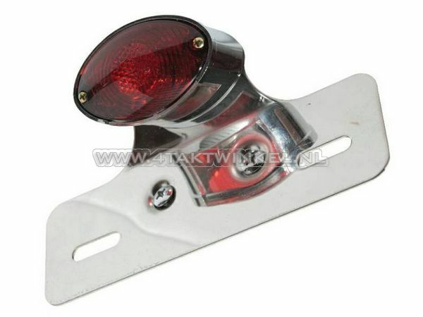 Achterlicht cateye enkel, klein, rood glas