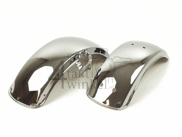 Mudguard set, Dax NT replica ab23 chrome, rolled edge