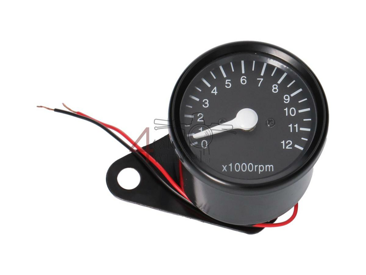 Tachometer universal, mechanical, black