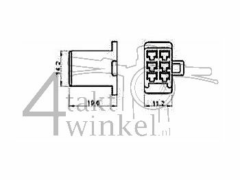 Connector Japanese, housing Connector 6-pin female, e.g. CDI unit