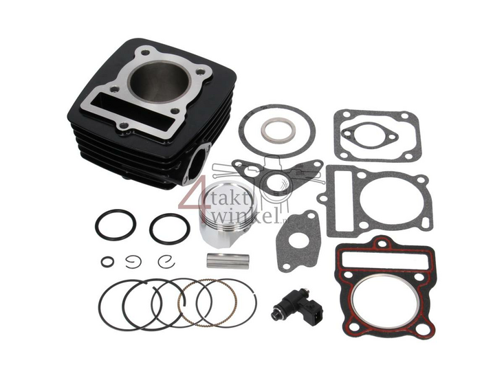 Cylinder kit, with piston, gasket &amp; injector, 85cc, Mash Euro5, black