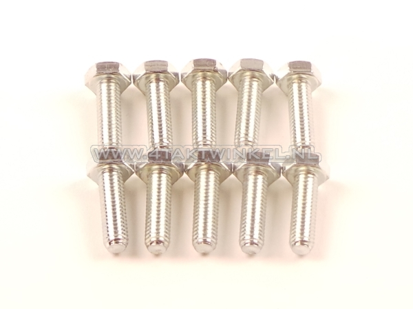 Bolt Hexagon, m6 x 20, key 10, per 10 pieces