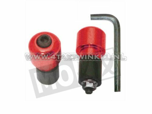 Handlebar weight / balance set, round small, red