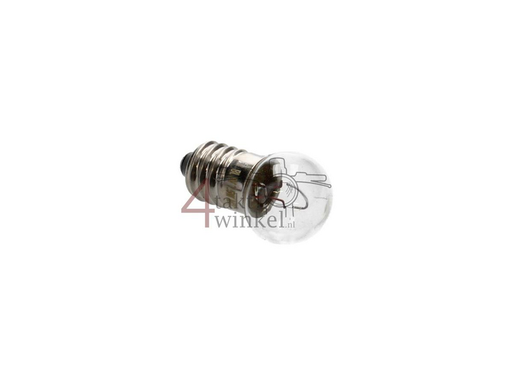 Bulb E10 screw socket, single, 6 volts, 7.5 watts