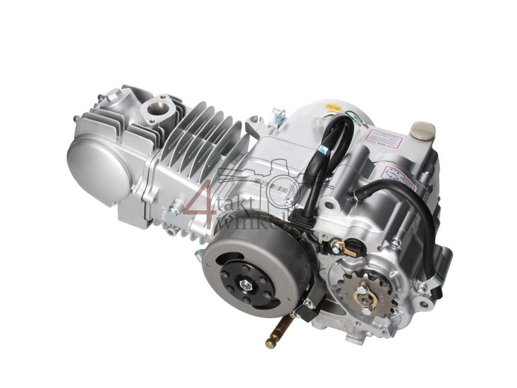 Engine, 125cc, manual clutch, Lifan, 4-speed, silver