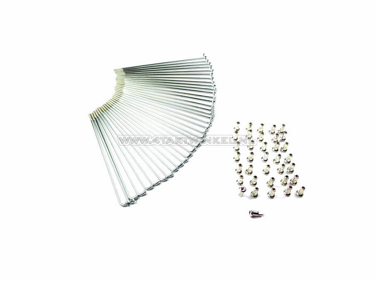 Spokes set 17", 3.2mm 6.5mm, gloss galvanized, fits SS50, CD50, C50, CB50