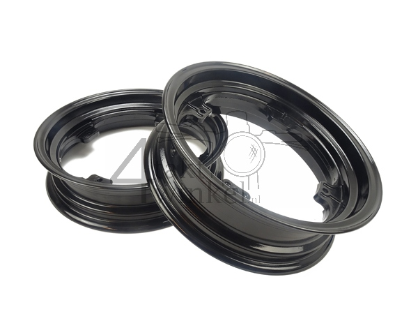 Rim set Dax, 12" aluminum, tubeless, 2.75 / 3.50, black