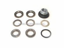 Steering bearing set, ball rings &amp; adjusting nut, fits SS50, CD50, Dax, CB50