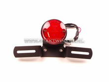 Taillight single 60mm round, LED, red glass, E-mark