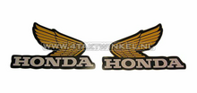 Sticker Honda wing, yellow set middle left &amp; right, original Honda