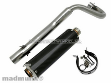 Exhaust tuning, up swept, stainless steel / carbon