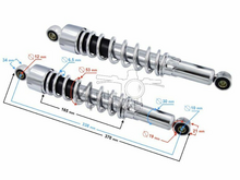 Shock absorber set 338 mm, 12 - 12, chrome