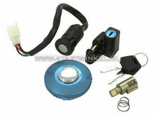 Ignition lock set + steering lock, helmet lock, fuel cap, fits Monkey