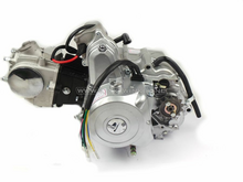 Engine, 50cc, manual clutch, 4-speed, top starter motor, silver